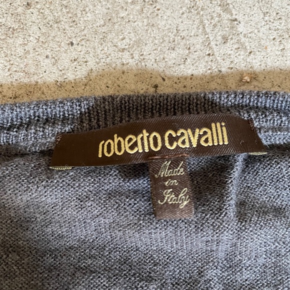 *Roberto Cavalli* 100% Merino Wool Crewneck Sweater - Picture 3 of 4